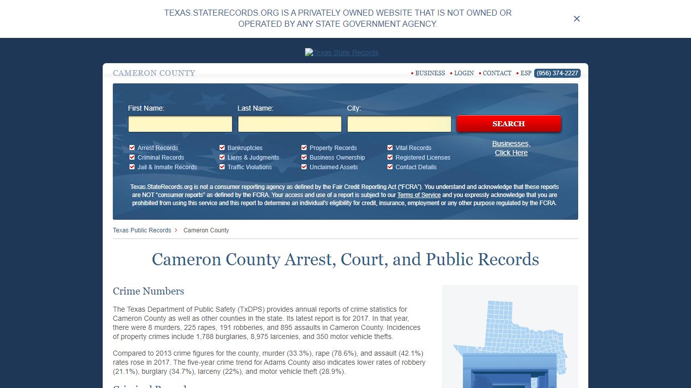 Cameron County Arrest, Court, and Public Records